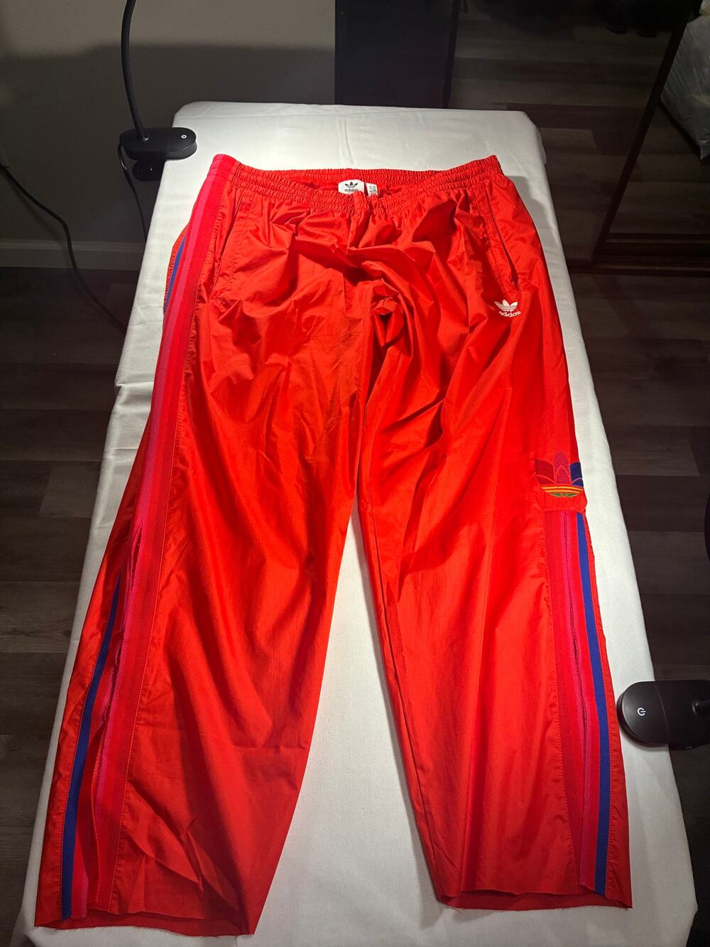 Adidas Originals Red 3 Stripe Track Pants Baggy Retro Y2K Style 2XL